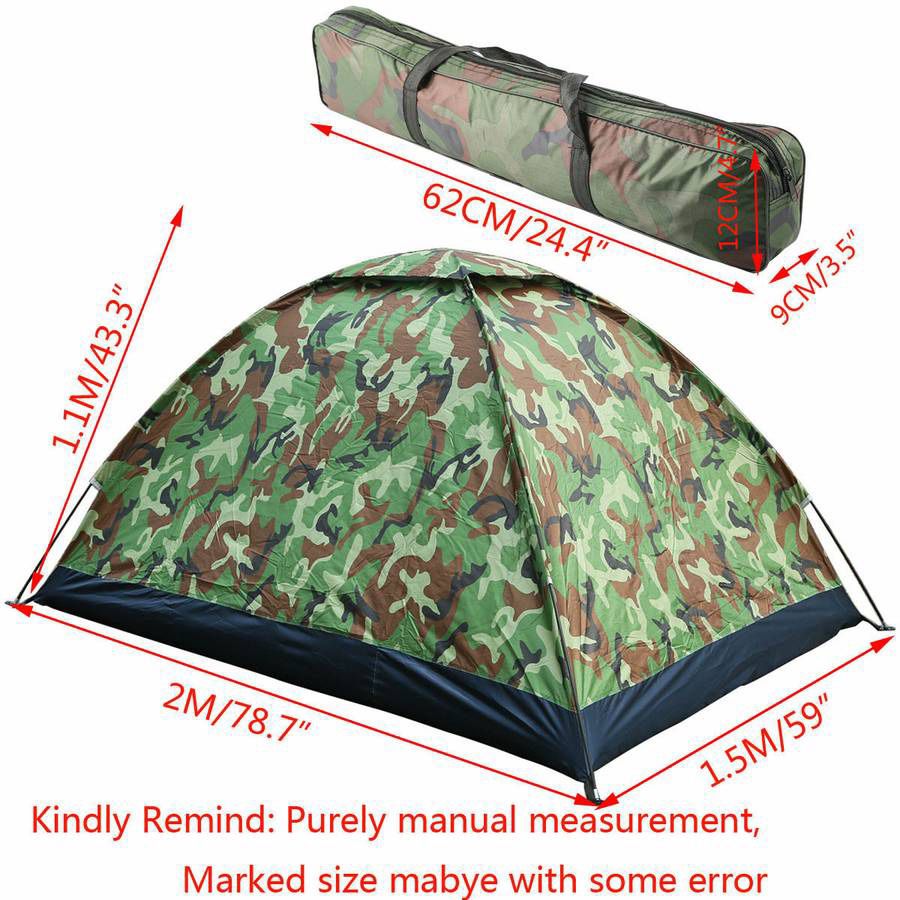 2 Person Camping Tent Backpacking Hiking Family Beach Camo