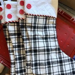 Plaid Christmas Stockings - (4 pack) Brand New