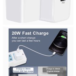 Type C Wall Charger,for iPhone 12 Pro Max Charger Block 20W PD 3.0 Durable Mini USB C Fast Charger for iPhone 12/12 Pro/Mini/11/11 Pro/11Pro Max, iPad