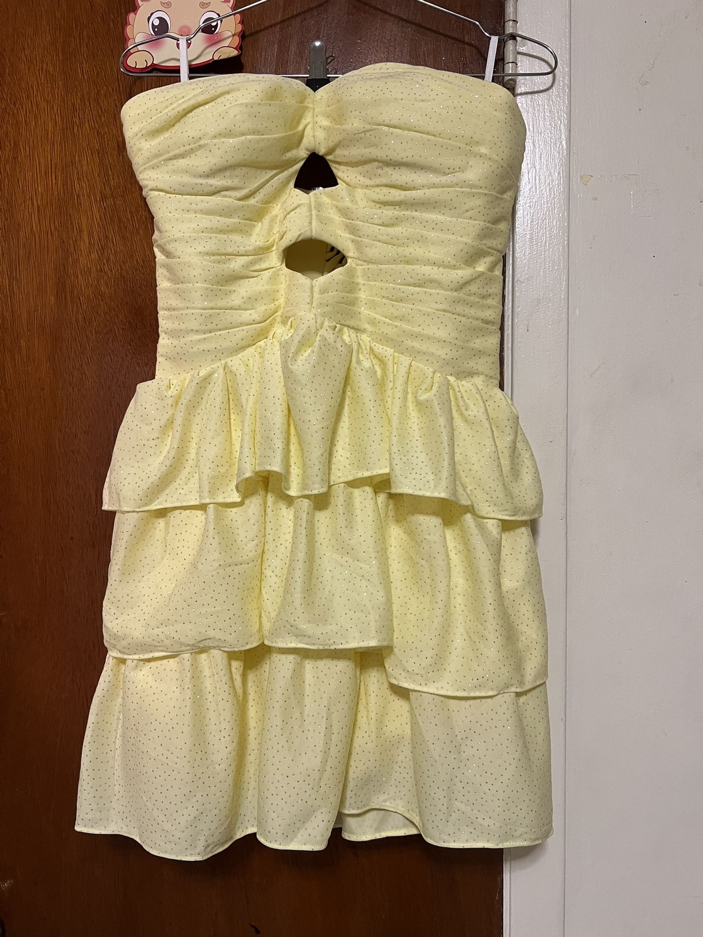 Yellow Cutout Mini Dress