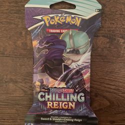 One sealed 2021 Pokemon TCG Chilling Reign Sleeved 10 card booster pack