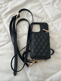 Crossbody Wallet Case for iPhone 14 Pro Max, RFID Blocking PU Leather Zipper