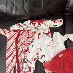 3-pack Newborn Girl Christmas Onesies