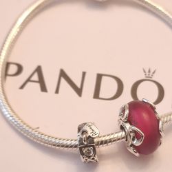Pandora Bracelet With Charms 💯 %silver 9.25 