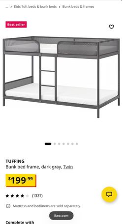 Bunk bed with mattress