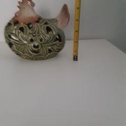 Apropos Home COLLECTION Ceramic Checken Hen Rooster Figure Country Reticulated Votive Potpourri