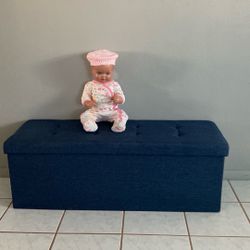 15 X 15 X 45 Navy Blue Cloth Storage Container 