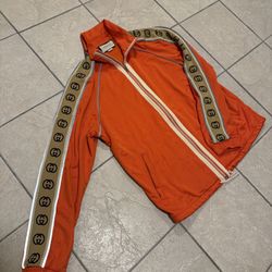 Gucci Oversize Orange Technical Jersey Zip Jacket