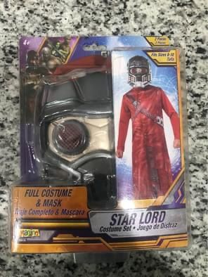 New! Star Lord Full Costume and Mask Set Size 8-10