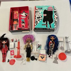 LOL OMG Surprise bundle lot of 3 dolls, accessories