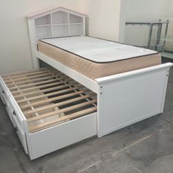 Twin Over Twin Frame And Mattresses 