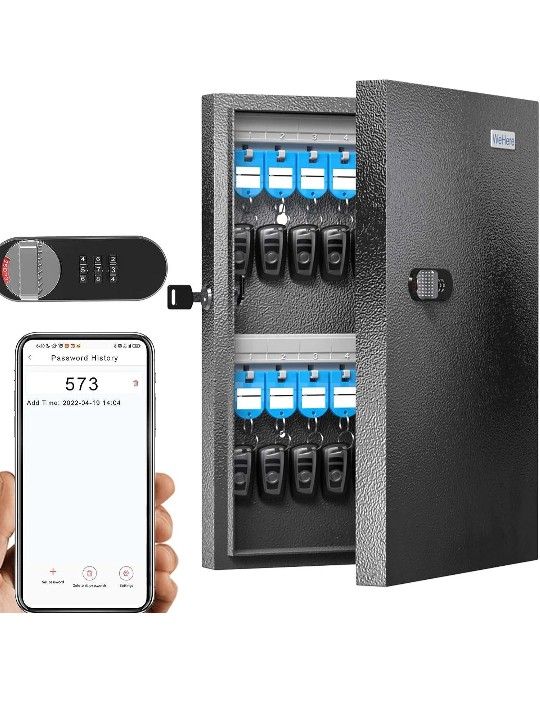 Open Box WeHere - 32 Keys Smart Key Lock Box Plus One Time Password Key box (Damaged Package Box Only)