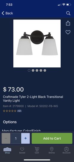 Craft made vanity 2 bulb vanity light