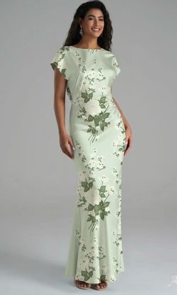 Floral Satin Maxi Dress size 6 Aw bridal