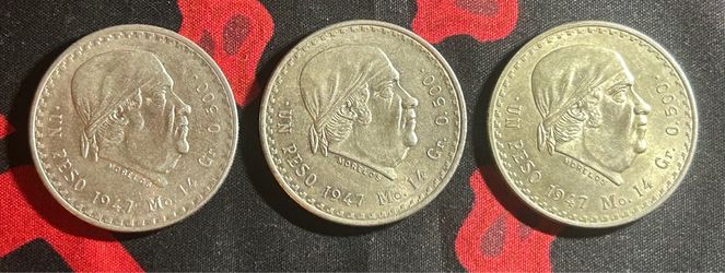 1947 Un Peso Mexican Silver Coin