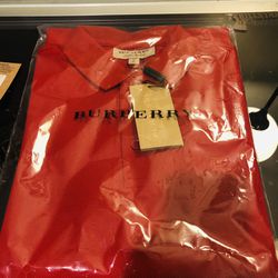 Burberry Men Shirt Small 140$ NEw Tags Red Nike Gucci