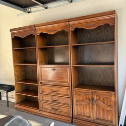 Solid Wood Bookshelf + Storage Set (3pc) – Heavy Duty!
