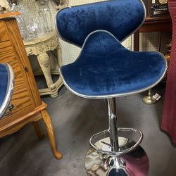 2 Blue Suede Chairs