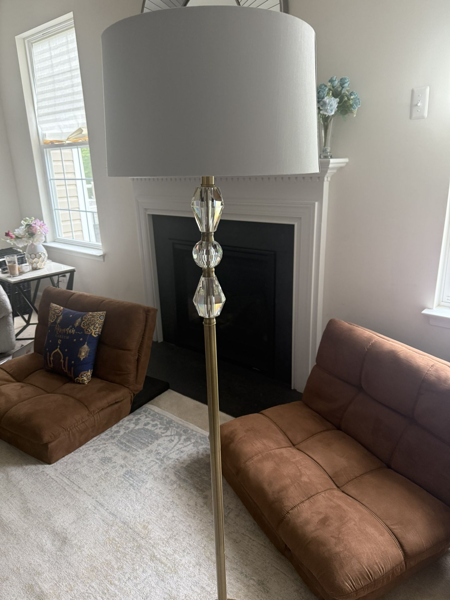 Tall Lamp Gold And Crystal Beautiful