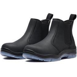 Mens Moc Toe Boots Black Size 8