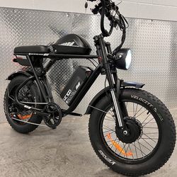 NEW ✅2000W/3000W/52V Dual Motor, 46ah(Total) Twin Dual Battery, Electric E Bike, 38mph, 5’4-6’5(Rider)