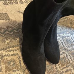 Black Suede High Heels Boots