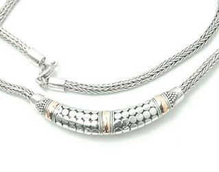 2 Tone Necklace. 925 & 18kt.