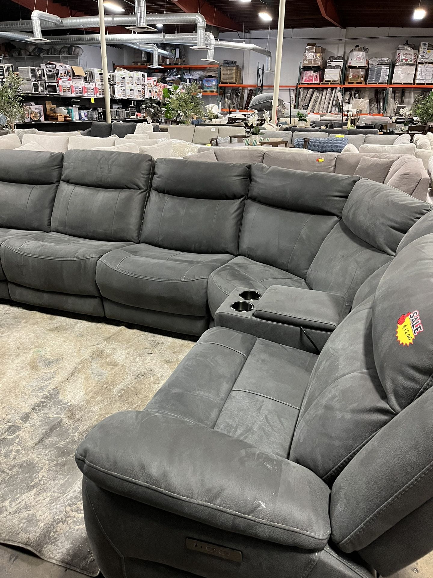 6 Piece Fabric Power Reclining Sectional With Power Headrests From Costco