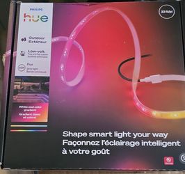 Philips Hue Flux Outdoor Multicolor LED Strip Light, 33-Feet
White and Color Gradient, 3000 Lm, Flexible Outdoor Lighting, Chromasync Color Blending,