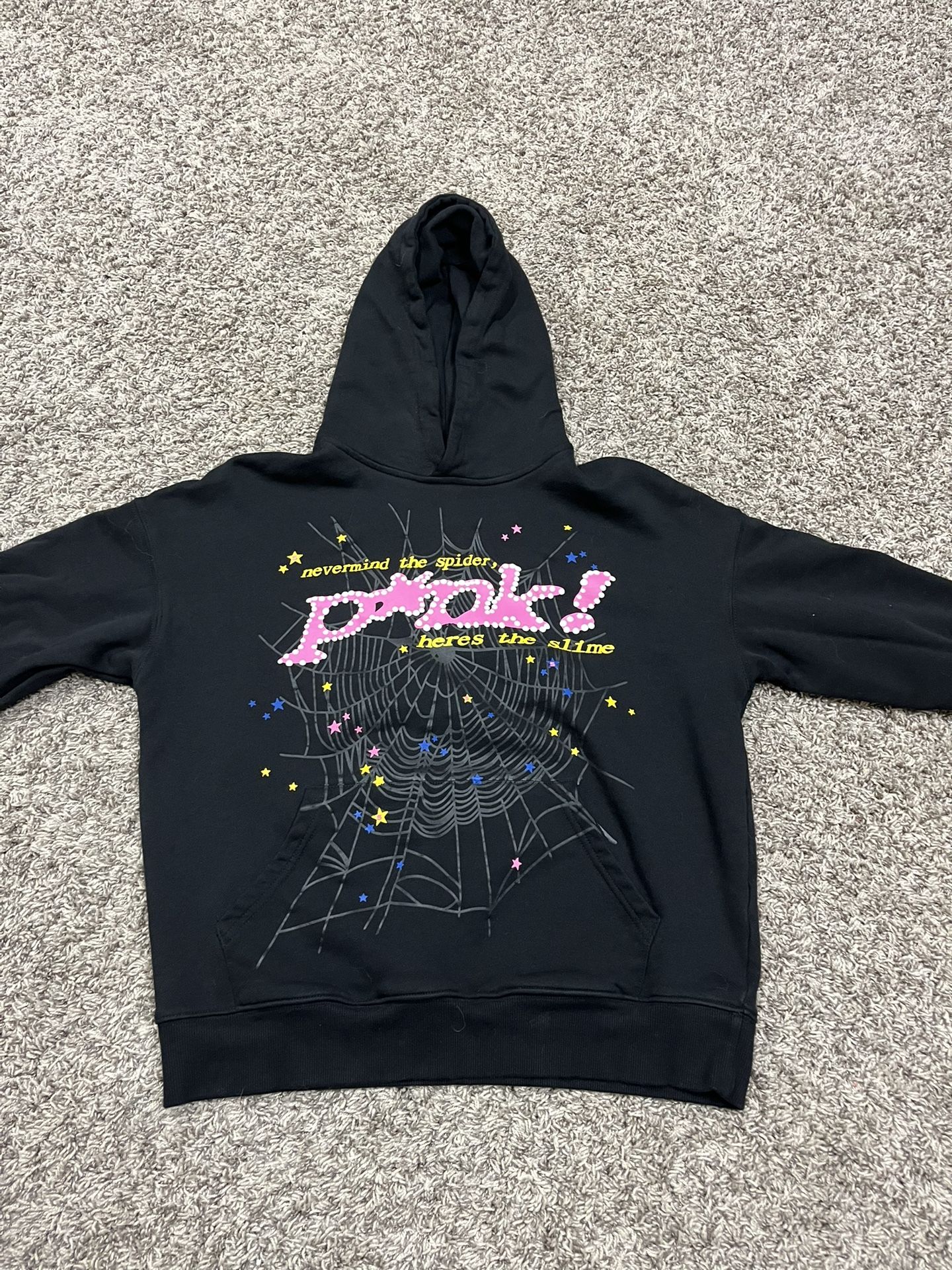 Sp5der Worldwide Hoodie Black Pink V2 Size M