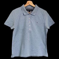 TOMMY HILFIGER BLUE POLO SHIRT SIZE WOMENS MEDIUM
