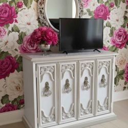 Media Console Stand Accent Cabinet Vintage 