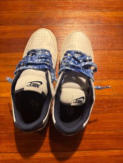 Nike Low-Top White and Navy Sneakers
