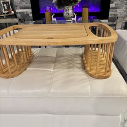 🪵✨ Wooden Sofa Tray Table with Storage – Stylish & Functional ✨🪵