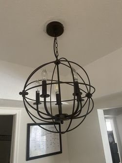 Spherical Round Farmhouse Lighting Black Iron