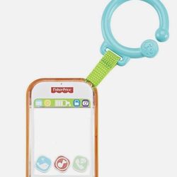  Fisher-Price Orange Frame Toy Phone with Teal Clip