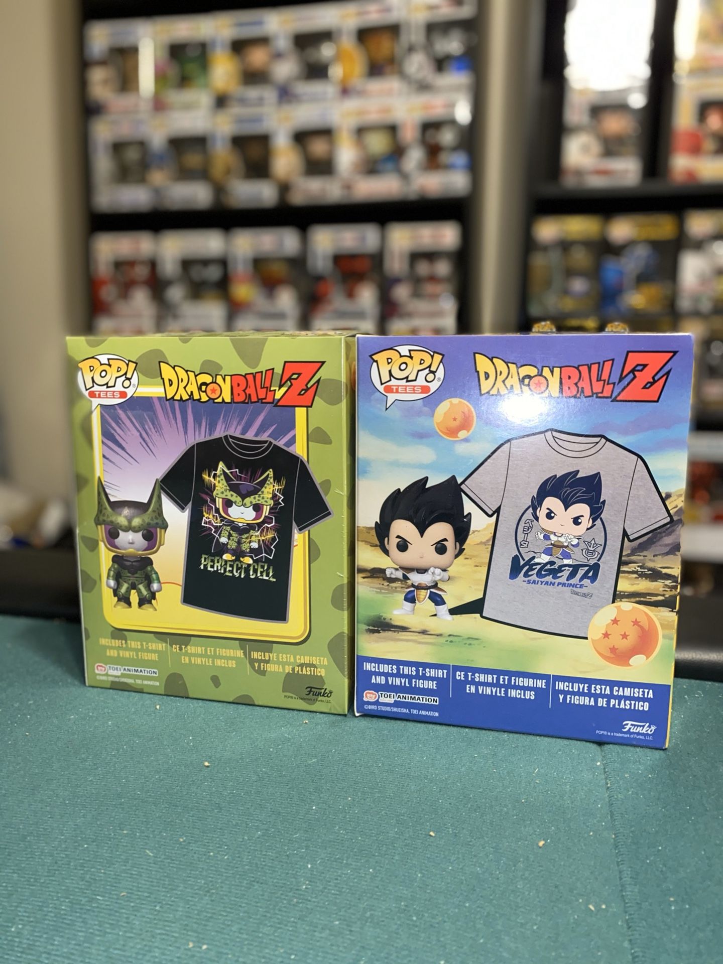 Funko Dragonball Z Metallic Perfect Cell and Metallic Vegeta Pop/Shirt sets