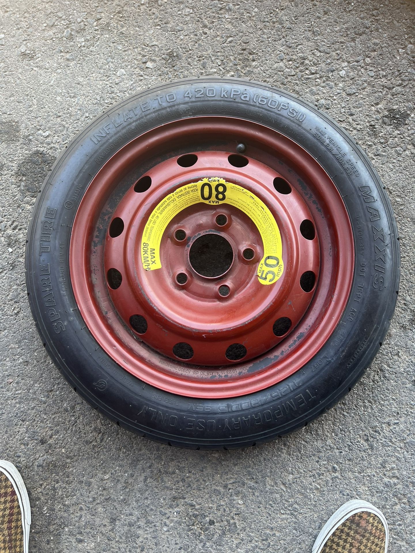 Maxis T1 25/80/D 15 OEM Spare Tire Hyundai Genesis Excellent Condition
