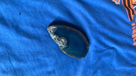 crystal blue agate geode slice, crystal