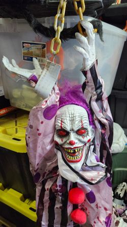Hanging Clown 5 with Purple Hair