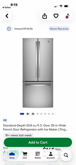 GE French store refrigerator