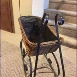 Vintage Wicker And Metal Sleigh-Decorative Vintage-