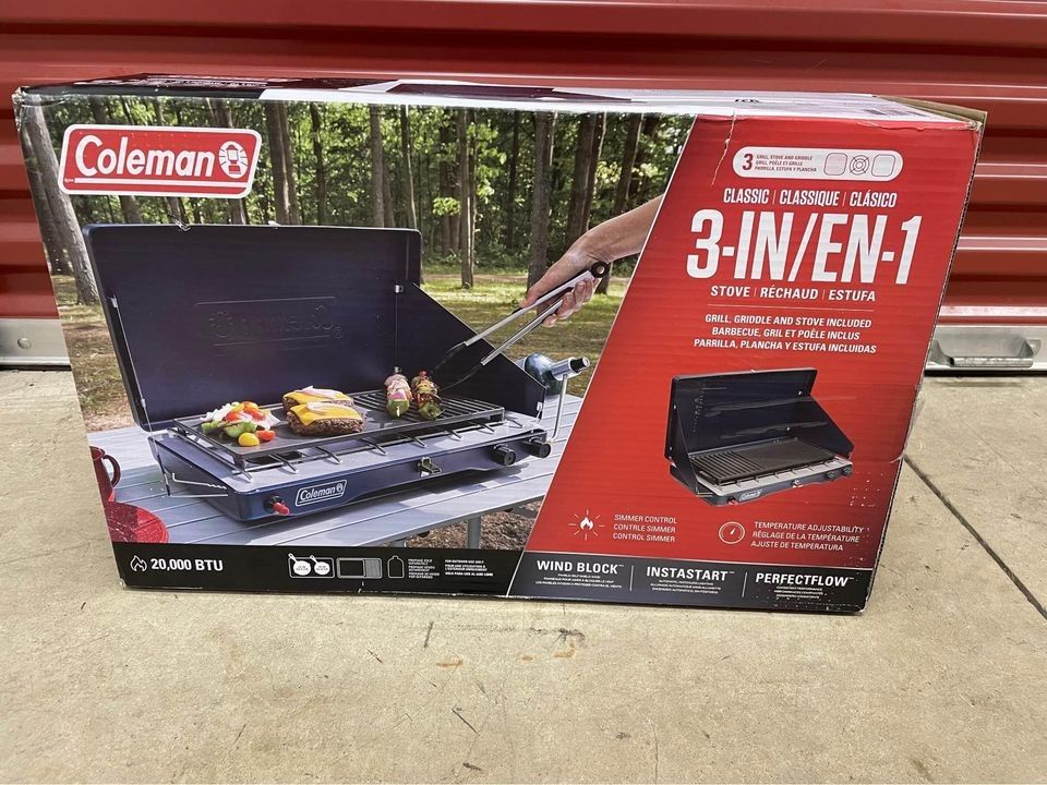 Coleman in Burner Camping Stove with Grill and Griddle