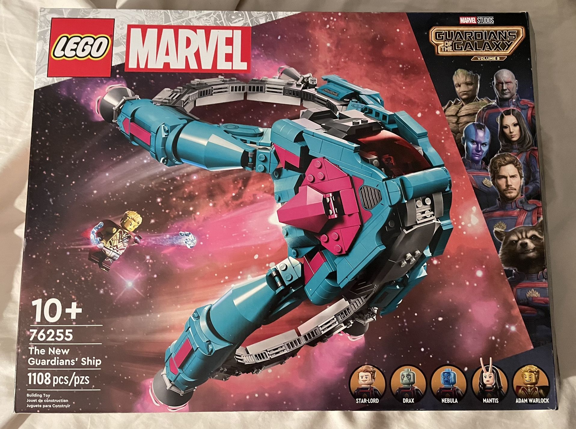 LEGO Marvel 2023 76255 The New Guardians' Ship Set With Instructions Minifigures Box