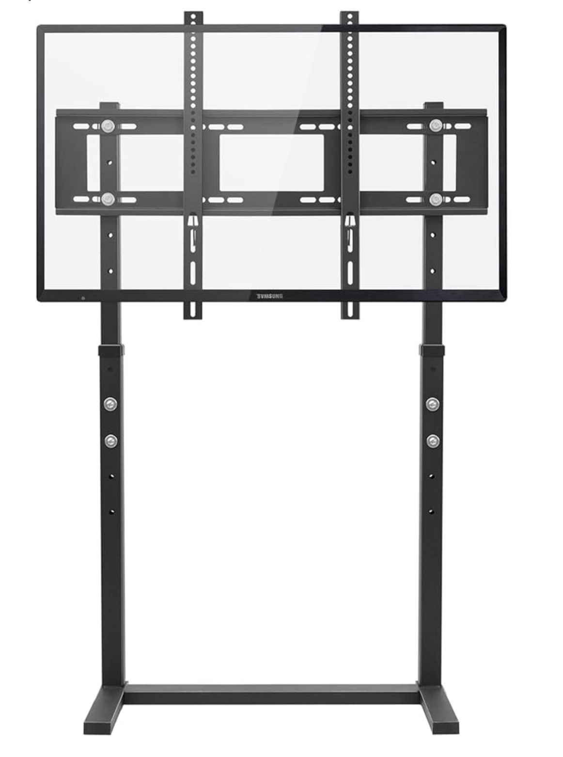 Universal Against The Wall TV Stand Floor: Free Standing Mount Stand with Height Adjustable Bracket for TV Bench Compatible with 32 85 inch Flat Panel
