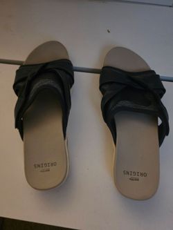 Earth Origins Women's Black Comfort Slide Sandals W10