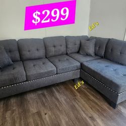 BRAND NEW 2PC SECTIONAL SOFA SET WITH ACCENT PILLOW INCLUDED $299