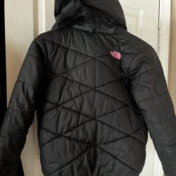 NORTH FACE girls Reversible Jacket With Hoodie 
