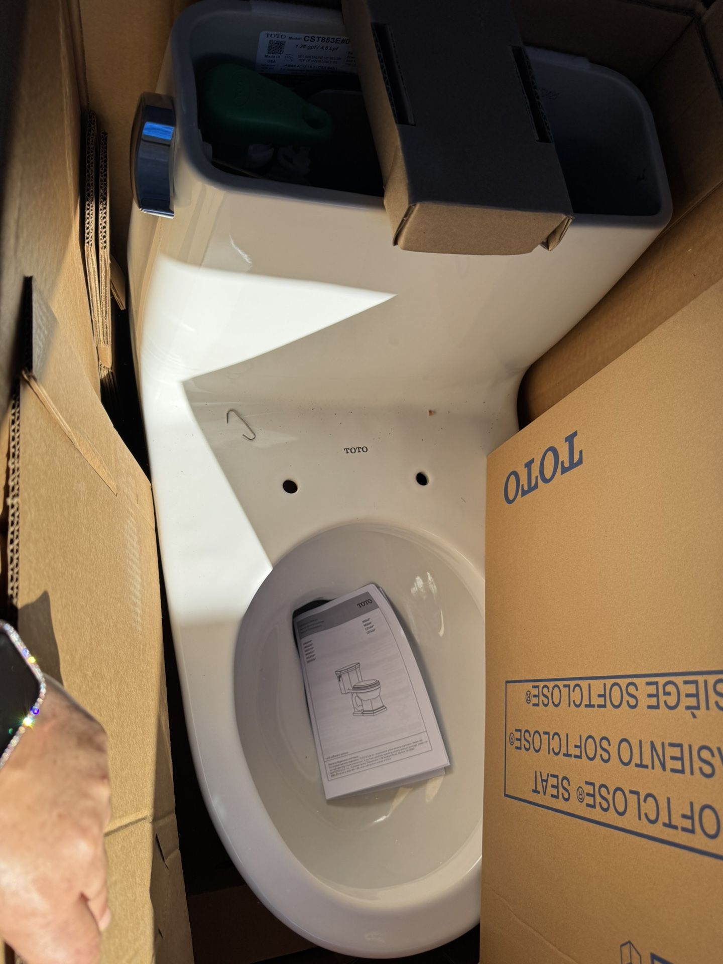 TOTO Eco UltraMax 12 in. Rough In One-Piece 1.28 GPF Single Flush Cefiontect Elongated Toilet in Cotton White, Seat Inlcuded