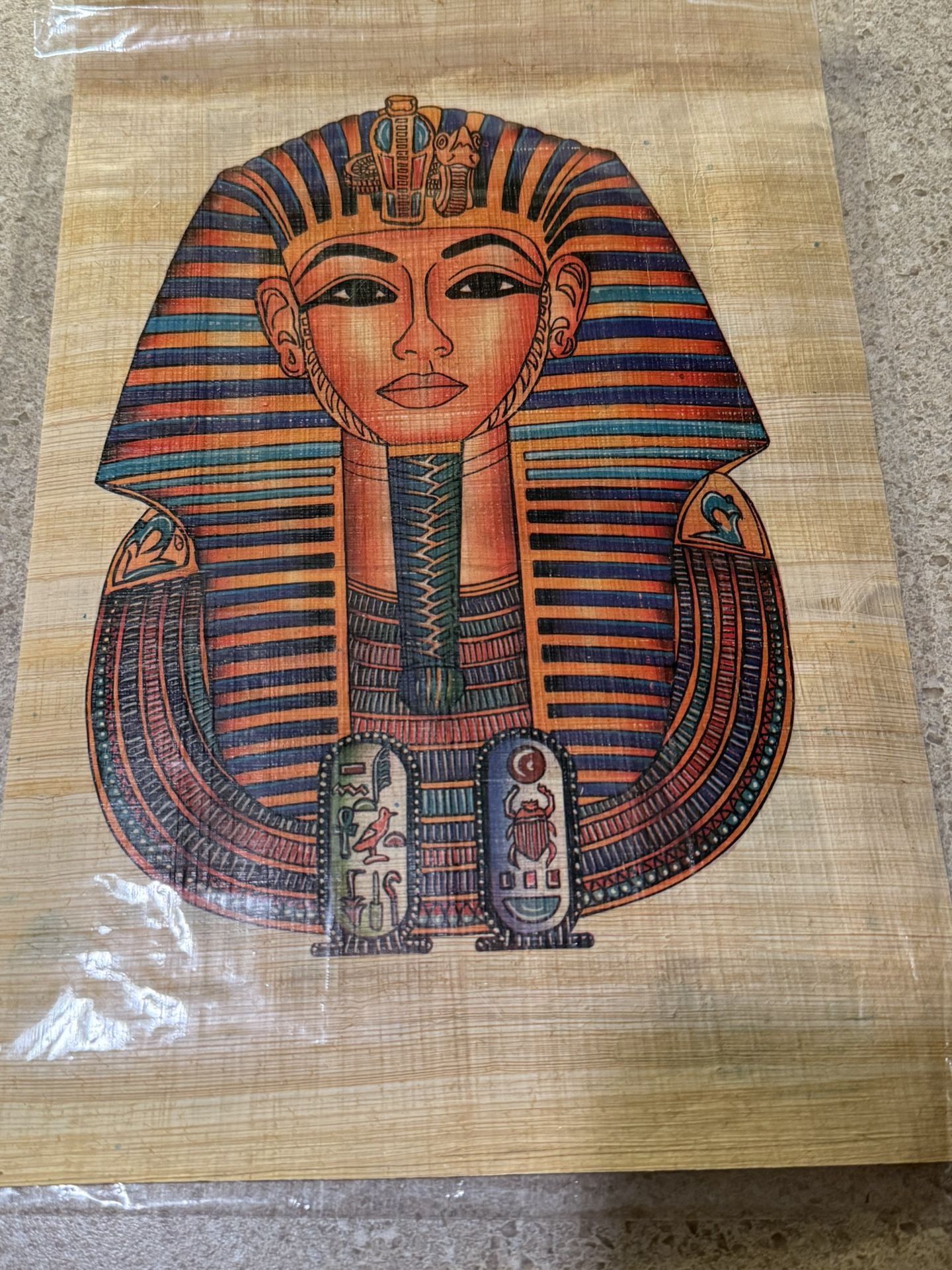 Authentic Egyptian Papyrus With King Tut And Original Certificate In Back